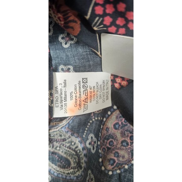 Etro Milano Mens EU 44 Multi-Color Floral Paisley Button-Down Shirt - Picture 7 of 8